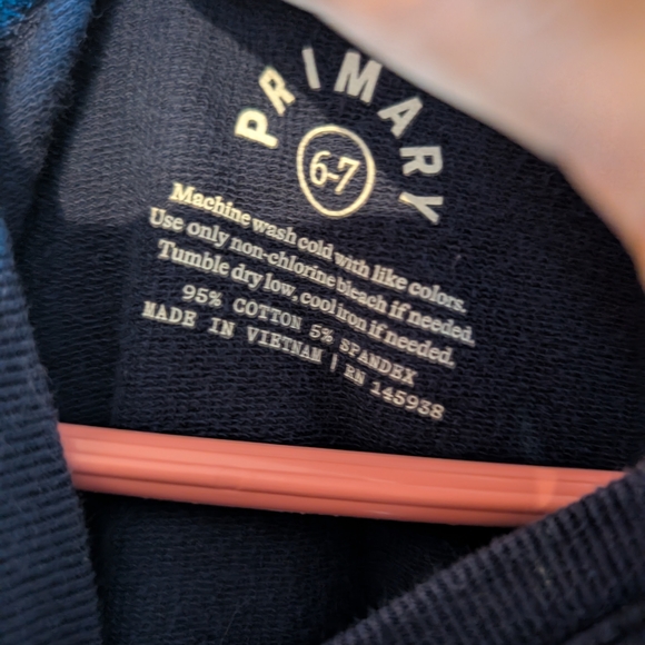 Primary Navy Dress with Rainbow Stripes - Picture 3 of 14